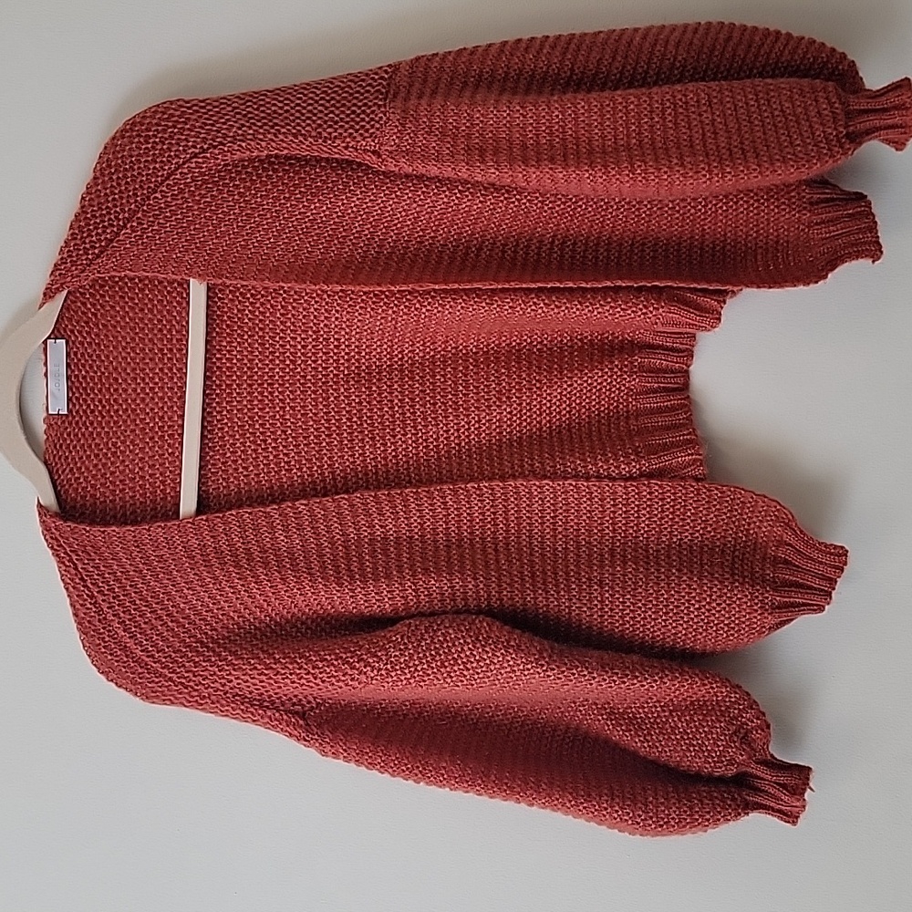 Cozy Rust Open-Front Cardigan